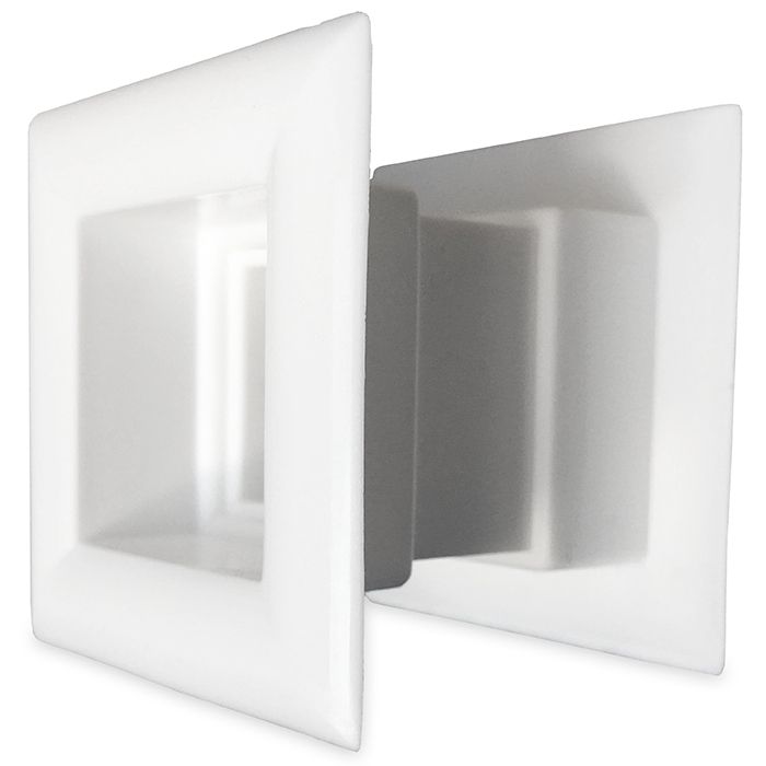 Quadratisches Türgitter 29 x 29 mm – Kunststoff weiß