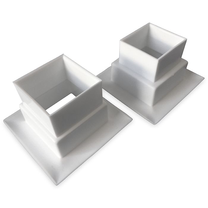 Quadratische Türgitter 29 x 29 mm – Kunststoff weiß – 3-Stück-Packung