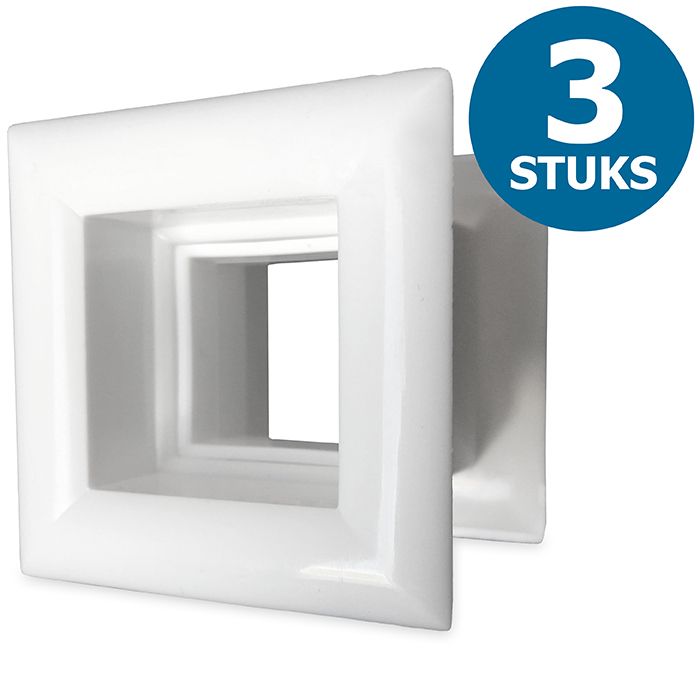 Quadratische Türgitter 29 x 29 mm – Kunststoff weiß – 3-Stück-Packung Quadratische Türgitter 29 x 29 mm – Kunststoff weiß – 3-Stück-Packung