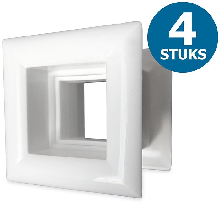 Quadratische Türgitter 29 x 29 mm – Kunststoff weiß – 4-Stück-Packung