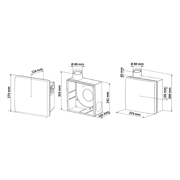 Blauberg Badlüfter Einbau - Valeo-BPI 35/60 - mit Intervall-Schalter