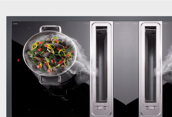 PuriVent DOMINO Filter für Kochfeld mit integriertem Dunstabzug – 950 m3/h – 220 x 90 mm