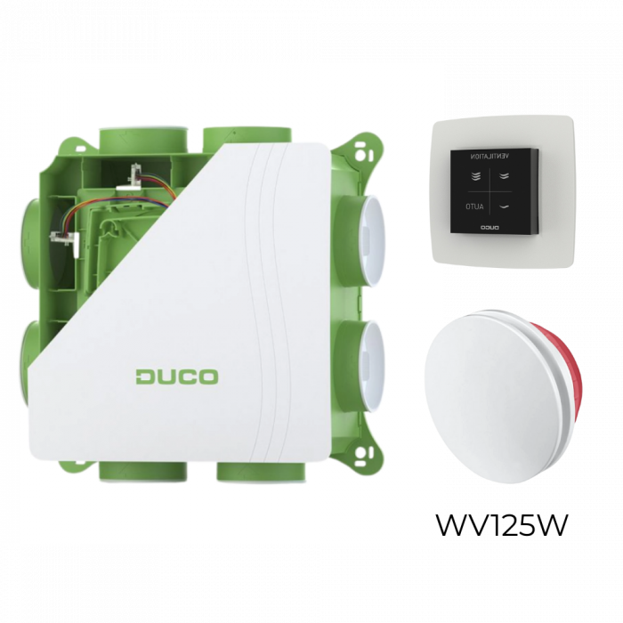 DucoBox Silent 2.0 Aktionsset – RF-Bedienungsschalter – 4 Luftventile nach Wahl DucoBox Silent 2.0 Aktionsset – RF-Bedienungsschalter – 4 Luftventile nach Wahl