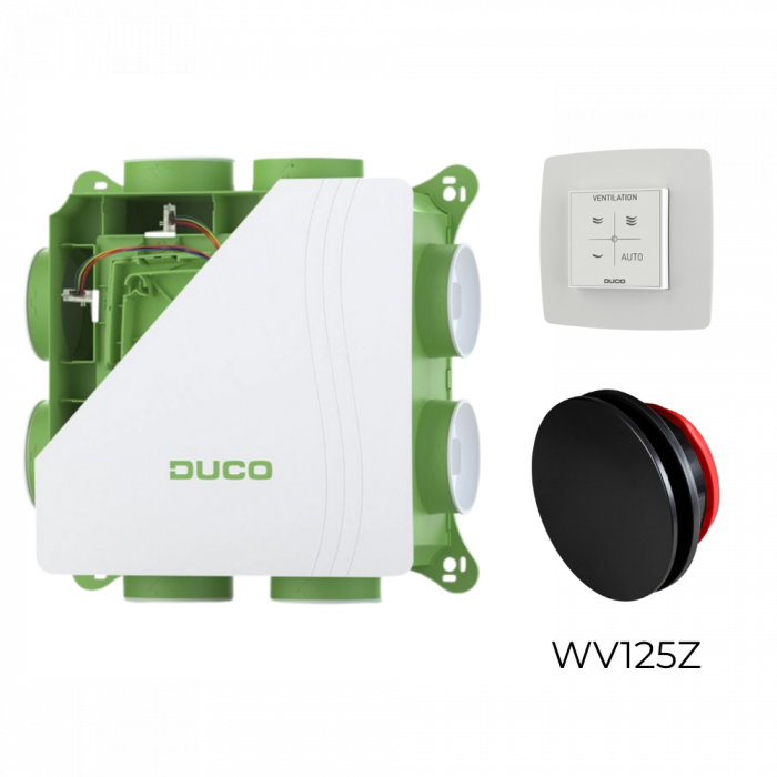 DucoBox Silent 2.0 Aktionsset – RF-Bedienungsschalter – 4 Luftventile nach Wahl DucoBox Silent 2.0 Aktionsset – RF-Bedienungsschalter – 4 Luftventile nach Wahl