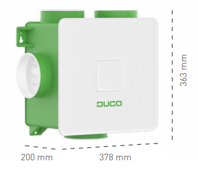 DucoBox Reno All-In-One - Schutzkontakt + RF-Steuerung, 1x CO2-Sensor & 1x CO2-Sensor ohne Steuerung