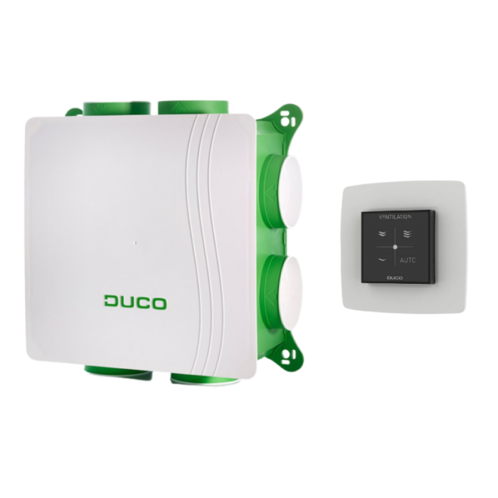 DucoBox Silent mit Periplex-Stecker + Steuerschalter RF batteriebetrieben