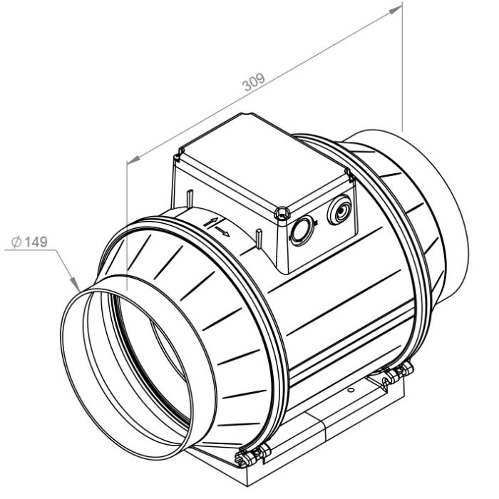 RUCK Rohrventilator ETAMASTER EM-150 150-mm-Anschluss – 3-stufiger Motor