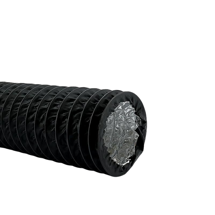 Flexibler Lüftungsschlauch, unisoliert – Schwarz – Ø 100 mm – Länge 1 METER