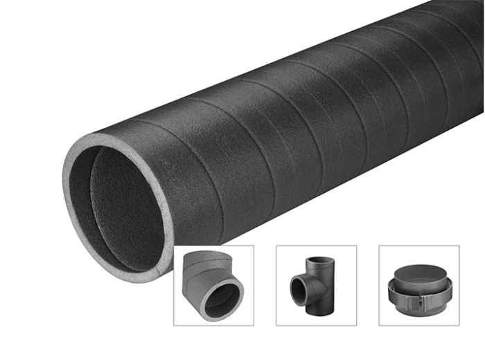 Isoliertes Rohrsystem Ø 125 mm – L = 1000 mm