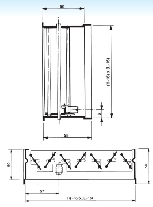 Volumenregler für Wandgitter VTA8110 400 x 150 mm