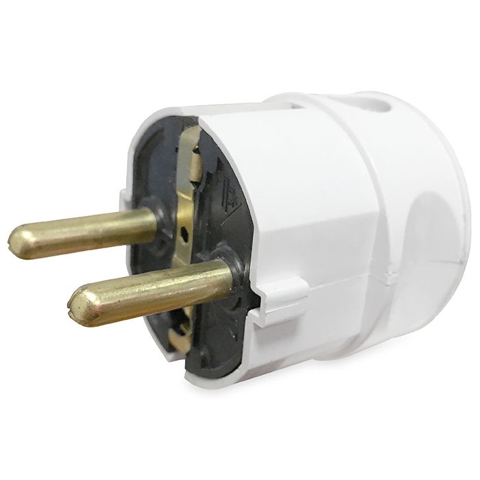 Winkelstecker mit seitlicher Kabeleinführung (Randerdung)