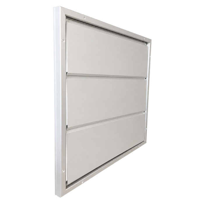 Lamellengitter Aufputz – 755 x 755 mm – große Lamellen (12HD-7676AA)