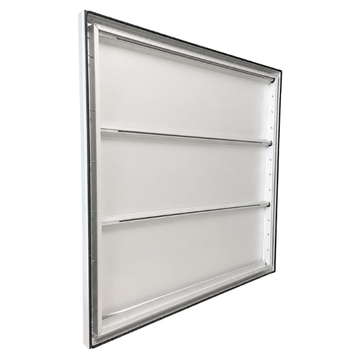 Lamellengitter Aufputz – 755 x 755 mm – große Lamellen (12HD-7676AA)