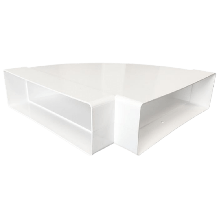 Horizontaler Kunststoffbogen 90° für einen Luftkanal von 204 x 60 mm