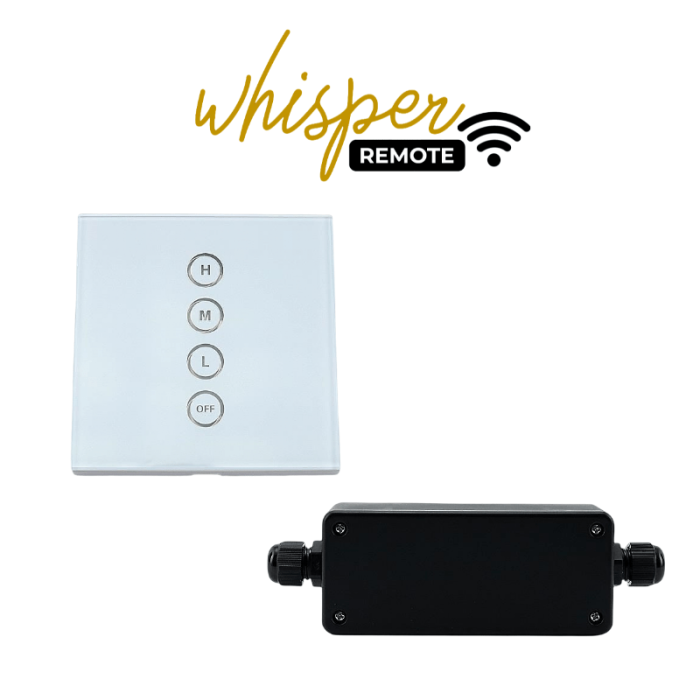 Whisper "Remote" - drahtloser 3-Stufen-Schalter (+ Aus-Stand) Installationssatz