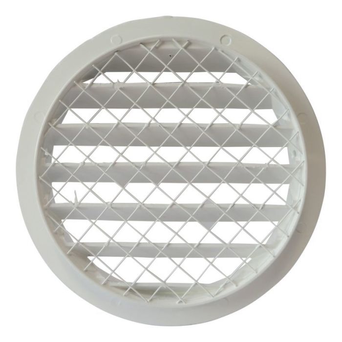 Rundes Lüftungsgitter Aluminium Ø 150 mm – WEISS – mit grobmaschigem Draht – hohe Durchlässigkeit