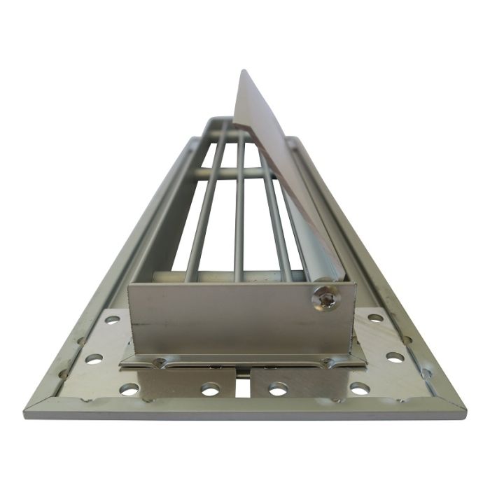 Bodengitter DELUXE 300 x 54 mm (passt in ein Brink-Maß von 305 x 57 mm) mit Volumenreglerabdeckung – Aluminium