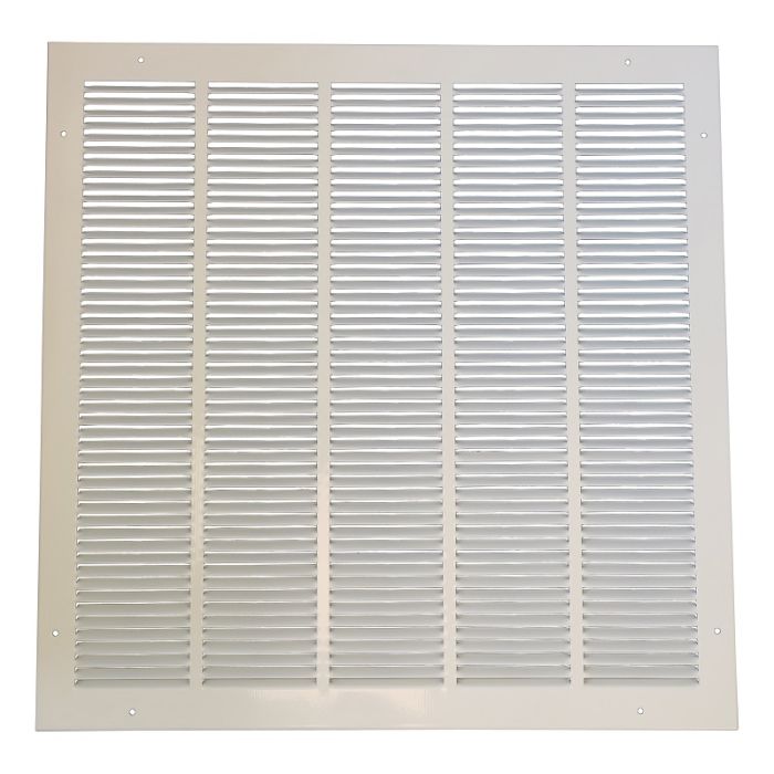 Rücklaufgitter mit festen Lamellen – Stahl – WEISS RAL9010 – Aufputz 550 x 550 mm (1W-5555W)
