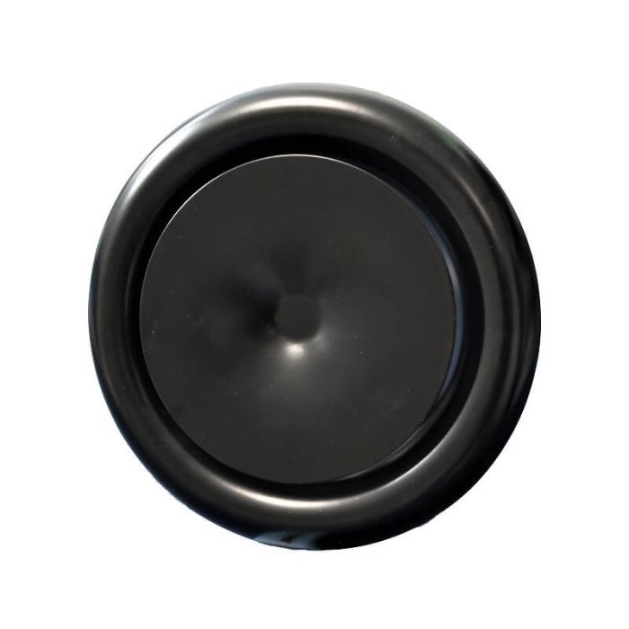 Tellerventil Metall - Zuluft - Ø 100 mm - mit Einbauring - schwarz Tellerventil Metall - Zuluft - Ø 100 mm - mit Einbauring - schwarz