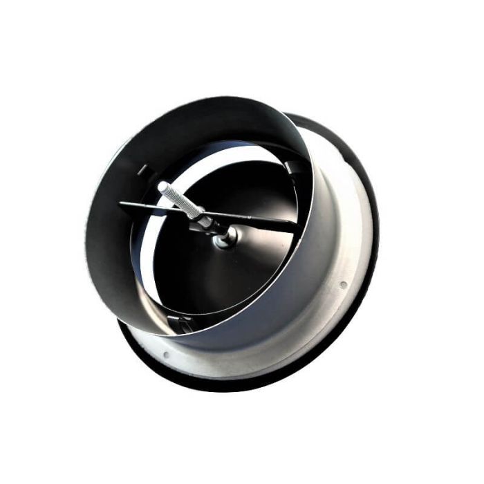 Tellerventil Metall - Zuluft - Ø 100mm - mit Einbauring - schwarz