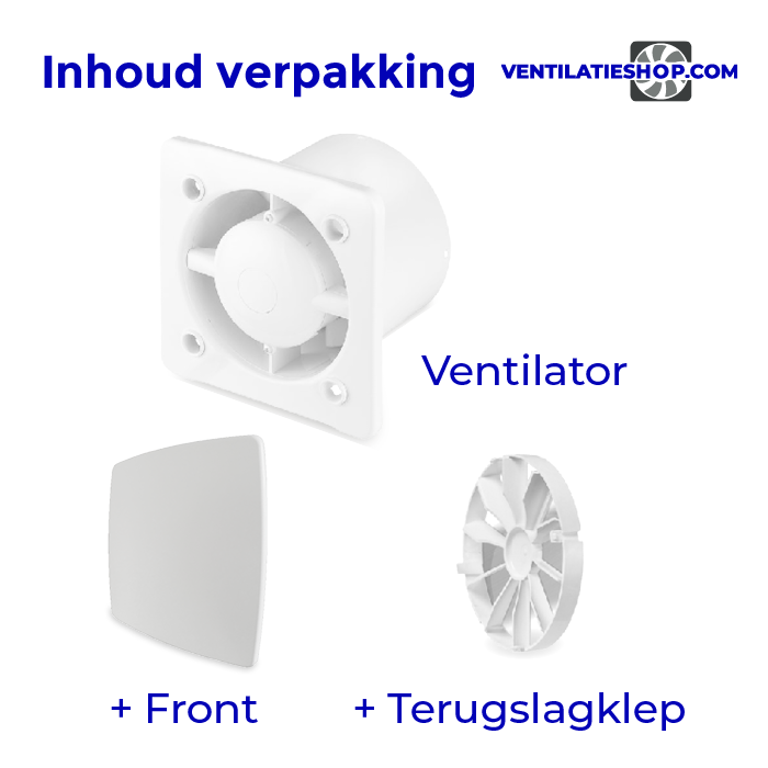 Pro-Design Badlüfter – mit Nachlauf (KW100T) – Ø 100 mm – WEISS *Bold-Line*