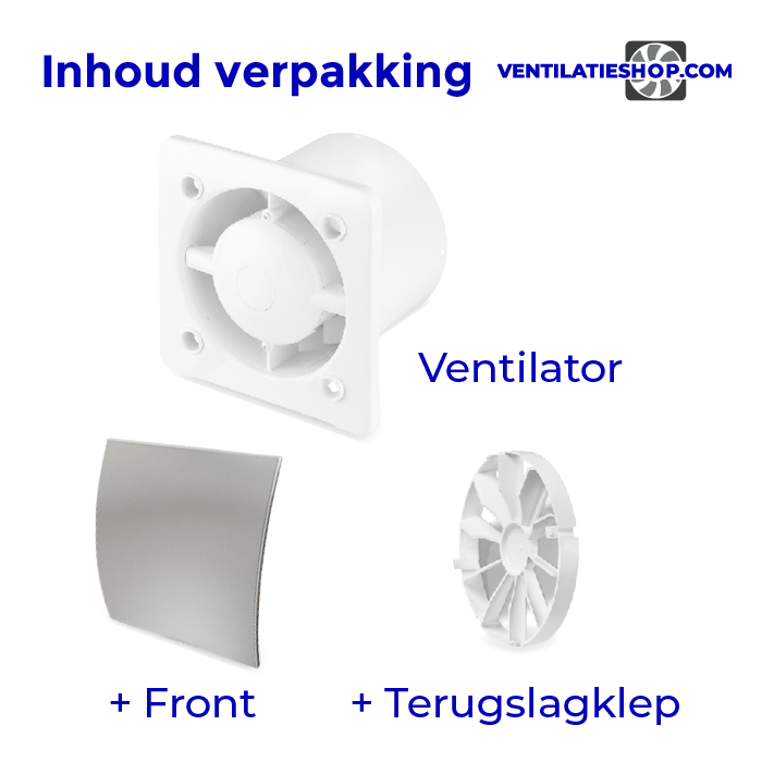 Pro-Design Badlüfter – mit Nachlauf (KW125T) – Ø 125 mm – Edelstahl gebogen