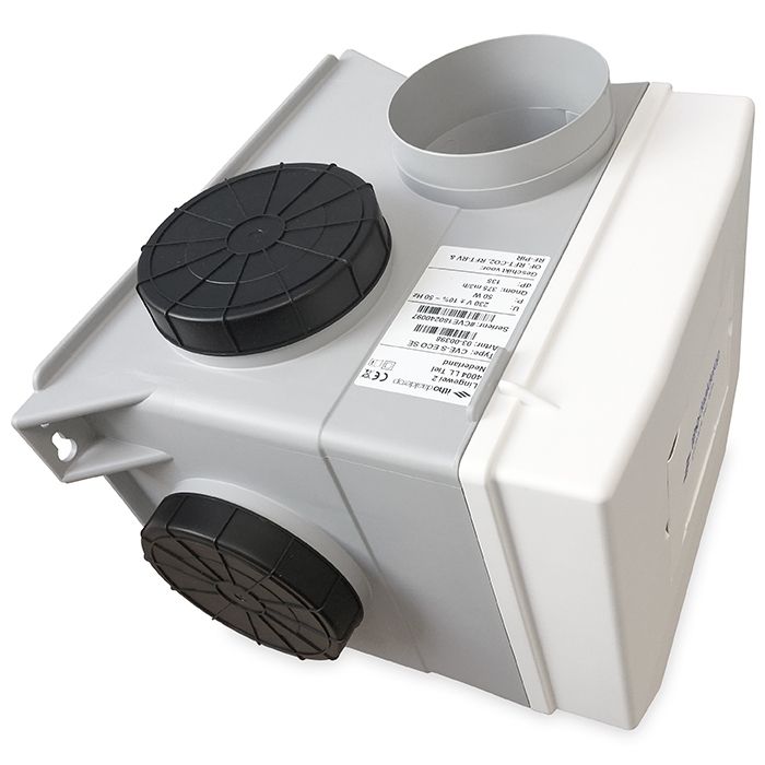 Itho Wohnraumlüftung mit Feuchtigkeitssensor CVE-S ECO RFT SP – Perilexstecker – inkl. RFT AUTO + 4 Ventile (All-in-one-Paket)
