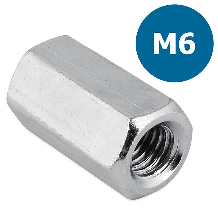 Überwurfmutter M6 - Sechskant - L = 18mm
