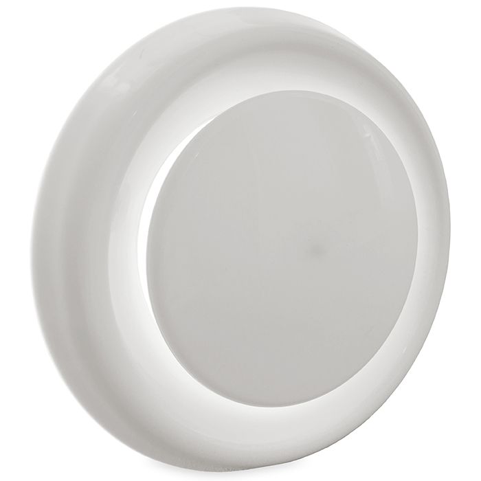 Tellerventil Kunststoff - Zuluft und Abluft - Ø 125 mm - mit Einbauring und Klemmfeder-Halterung - weiß