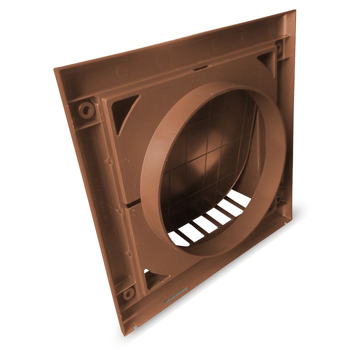 Lüftungsgitter Kunststoff mit Rückschlagklappe - Ø 150 mm - Braun