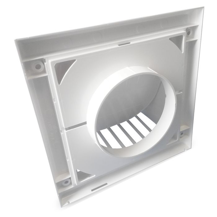 Lüftungsgitter Kunststoff mit Rückschlagklappe - Ø 100mm - weiß Lüftungsgitter Kunststoff mit Rückschlagklappe - Ø 100mm - weiß