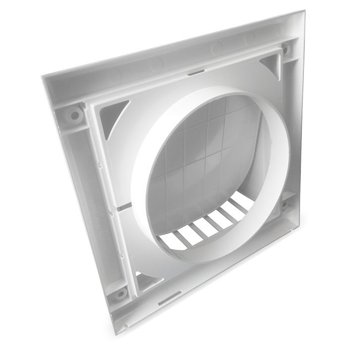 Lüftungsgitter Kunststoff mit Rückschlagklappe - Ø 125mm - Weiß