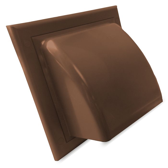 Lüftungsgitter Kunststoff mit Rückschlagklappe - Ø 150 mm - Braun