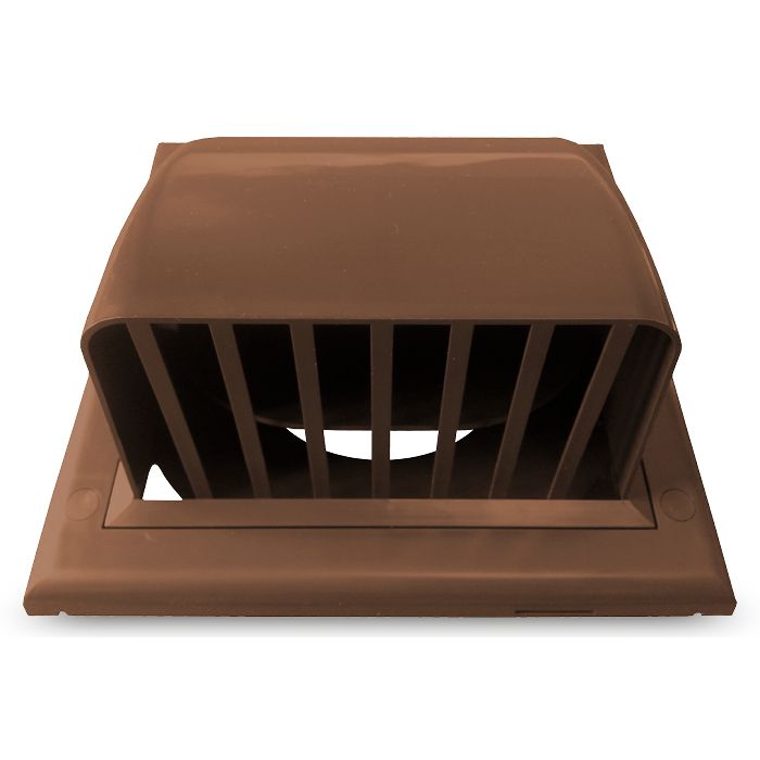Lüftungsgitter Kunststoff mit Rückschlagklappe - Ø 100mm - braun