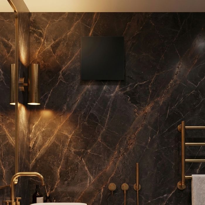 Whisper Pro-Design Badezimmerlüfter - Ø100 mm - Ein/Aus – Matt schwarz - Schwarzer Ventilator