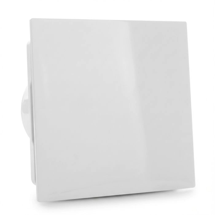 Whisper Pro-Design Badlüfter – mit Nachlauf + Feuchtigkeitssensor – Ø 125 mm – flacher Kunststoff – Weiß