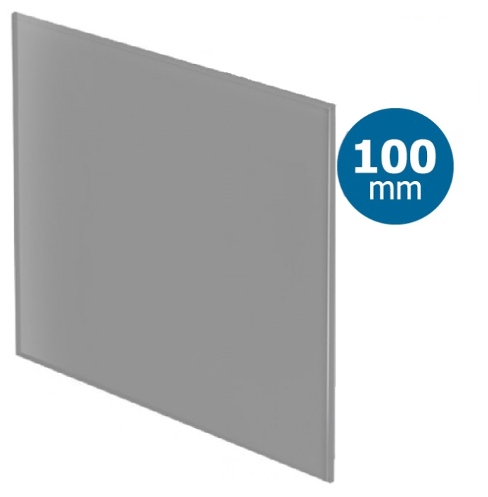 Design-Lüftungsgitter quadratisch (Abluft & Zuluft) Ø 100 mm – GLAS flach – Mattgrau