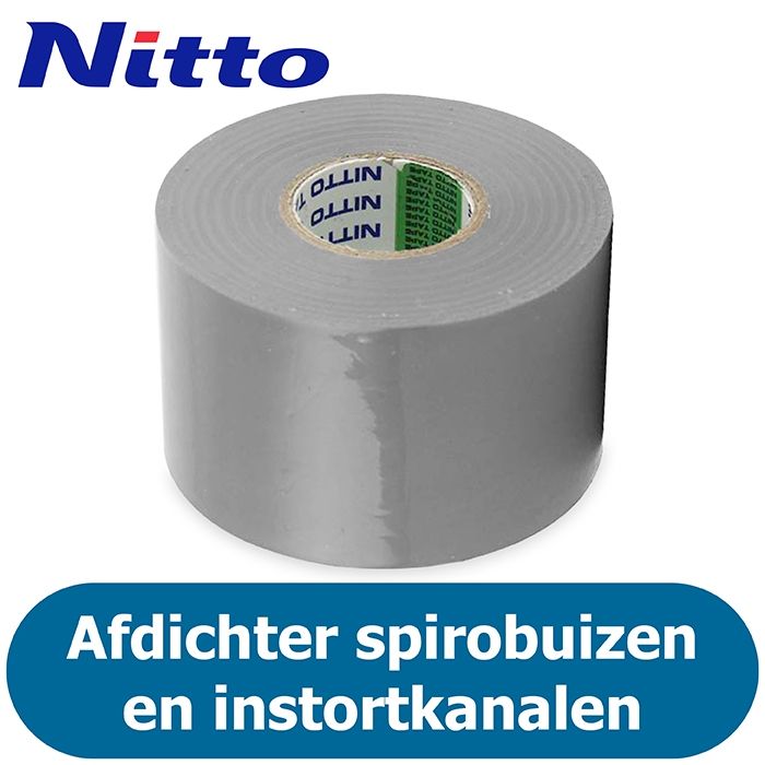 Nitto PVC-Klebeband - Grau - Isolierklebeband für Luftkanäle - 50 mm (10 Meter)
