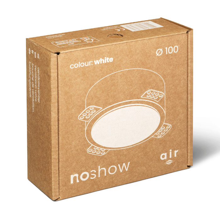 NoShow verputzbare Designventil 100mm - Abluft - Weiß