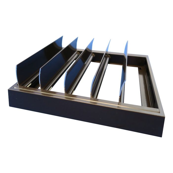 Lamellengitter Aufputz (BxH) 210 x 210 mm – RAL8019 Graubraun