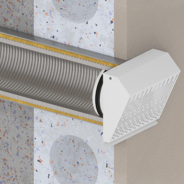 Whisper Luxe Design Wetterschutzgitter 150mm - Abluft - WEISS Whisper Luxe Design Wetterschutzgitter 150mm - Abluft - WEISS