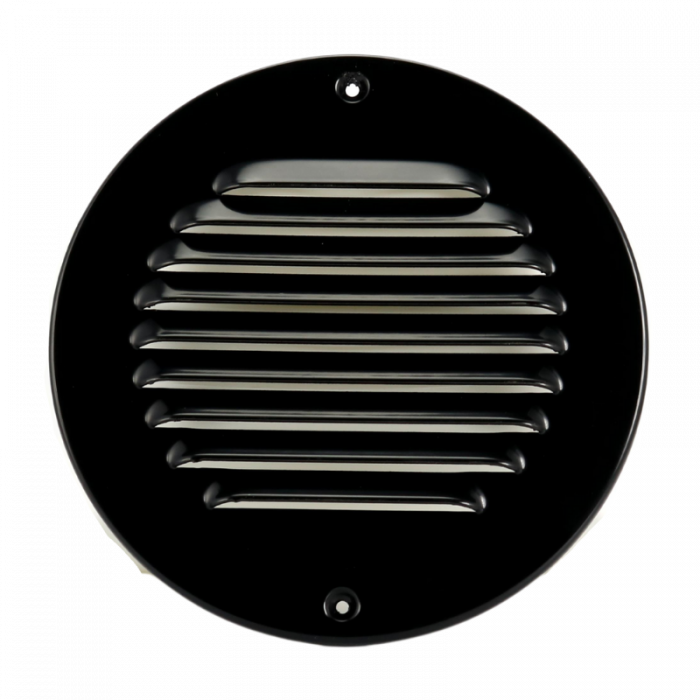 Rundes Aluminium Lüftungsgitter SCHWARZ Aufputz – 175 mm (1-R175Z)