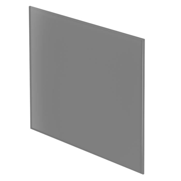 Whisper Pro-Design Badlüfter – mit Nachlauf + Feuchtigkeitssensor – Ø 100 mm – flaches glas – Mattgrau