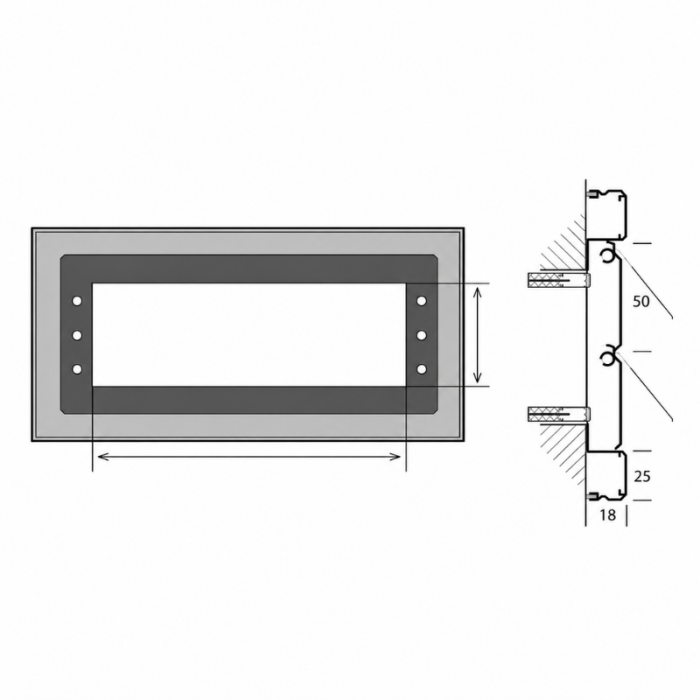 Lamellengitter Aufbaumontage (BxH) 255 x 255 mm - Aluminium - ungefärbt eloxiert