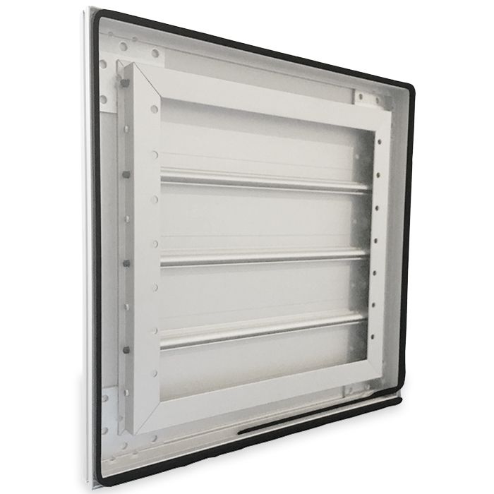 Lamellengitter Aufbaumontage (BxH) 255 x 255 mm - Aluminium - ungefärbt eloxiert