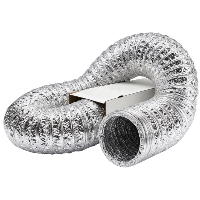 Flexibler Lüftungsschlauch unisoliert - Aluminium - Ø 180mm - Länge 10 Meter