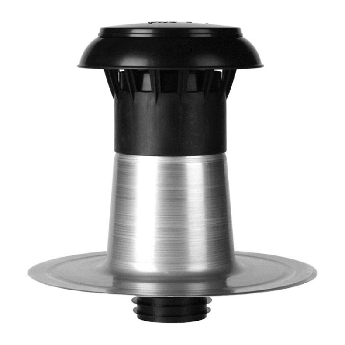 Flachdachlüftung doppelwandig mit Kunststoffhaube Ø 110-125 mm