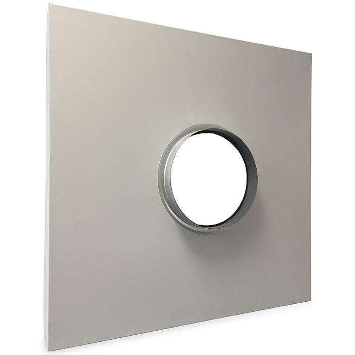 Plenum unisoliert, Aluminium 590 x 590 mm (Anschluss Ø 200 mm)