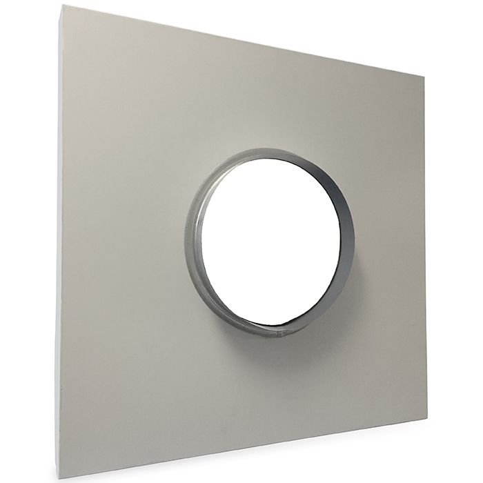 Plenum unisoliert, Aluminium 590 x 590 mm (Anschluss Ø 250 mm)