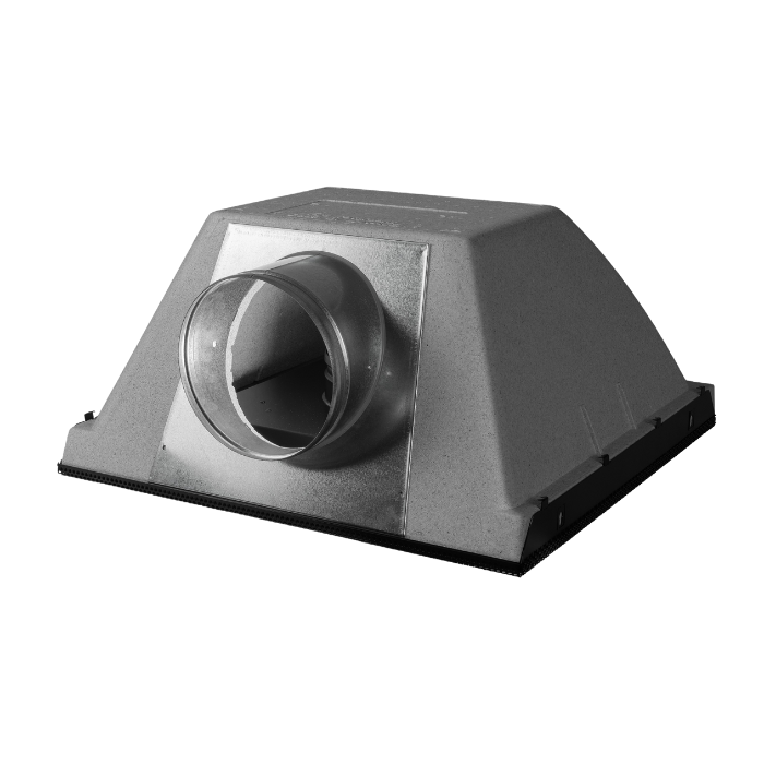 Isolierte Plenumbox „ISOBOX” mit Seitenanschluss Ø 250 für Lüftungsgitter 595 x 595 mm